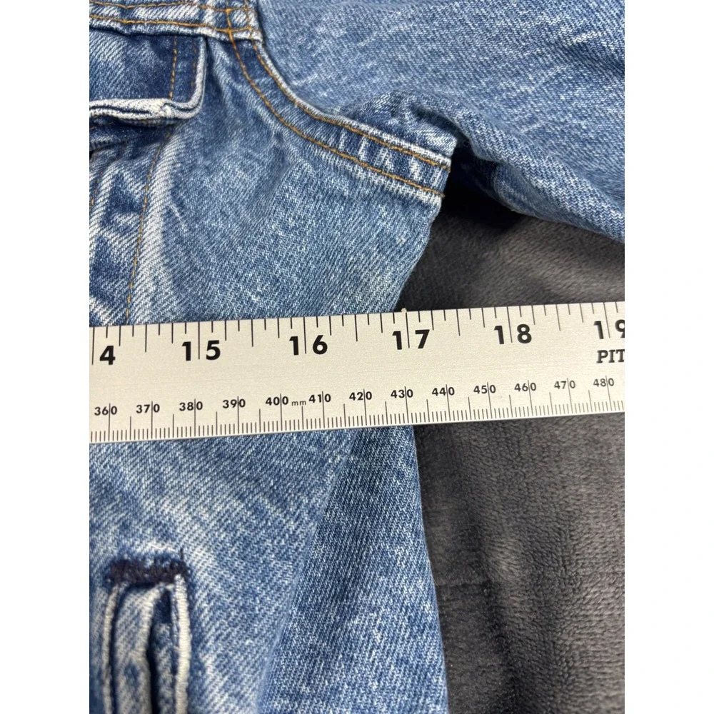 Vintage Levis Denim Trucker Jacket Light Wash Distressed Blue Mens Small 6241 - Picture 4 of 8